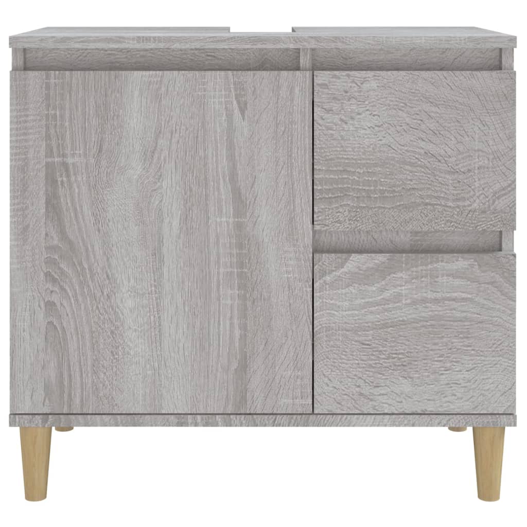 Badezimmerschrank Grau Sonoma 65 x 33 x 60 cm Holzwerkstoff