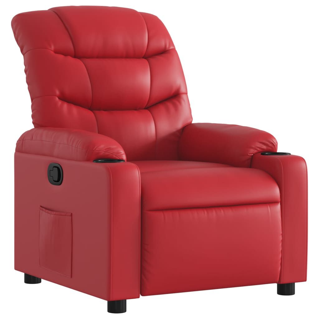 Relaxsessel aus Kunstleder in Rot stilvoll bequem ideal für Wohnzimmer Relaxsessel aus Kunstleder in Rot stilvoll bequem ideal für Wohnzimmer