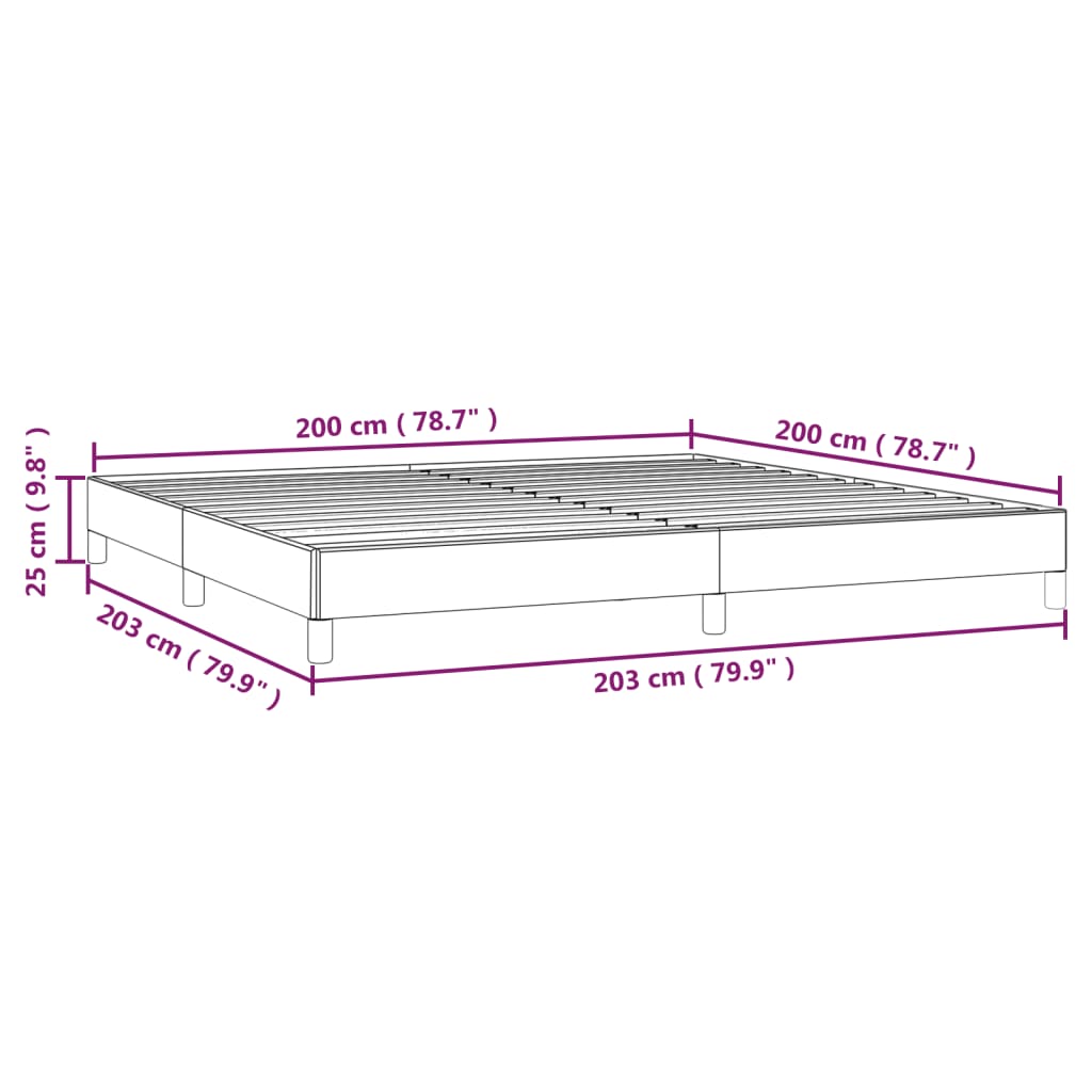 vidaXL Bettgestell Schwarz 200 x 200 cm Stoff