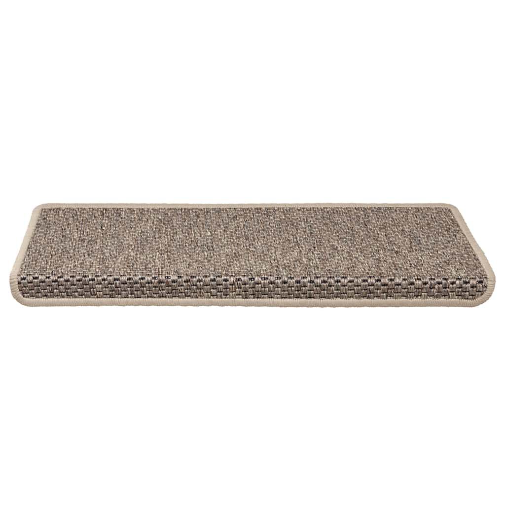 Treppenmatten Selbstklebend Sisal 15 Stk. 65x21x4cm Dunkelbeige