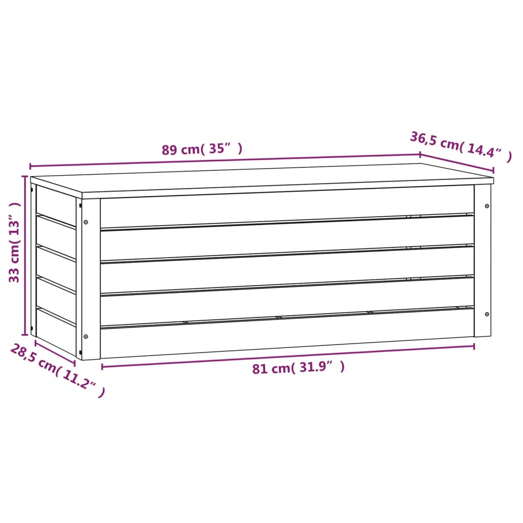 Aufbewahrungsbox Staubox Holztruhe Kiste 89x36,5x33 cm Massivholz Kiefer