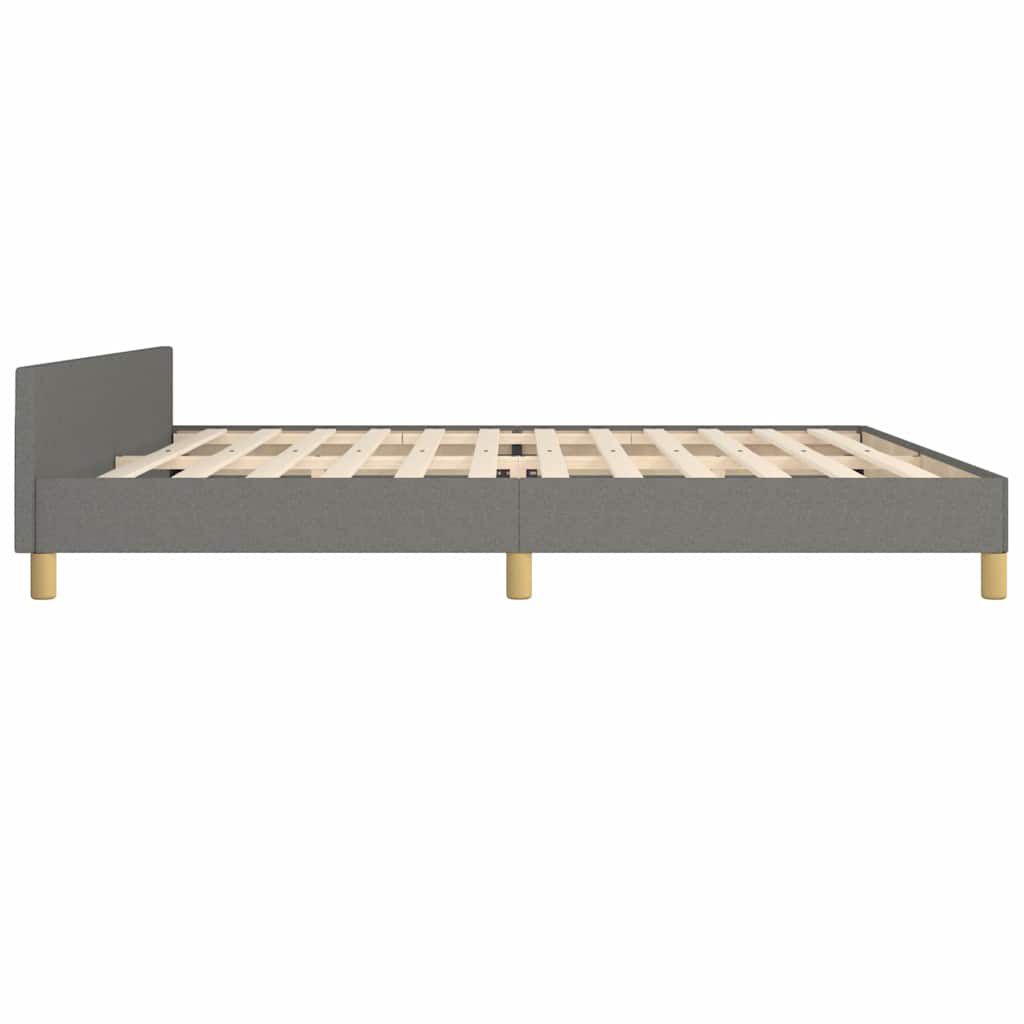 Bettgestell 200x200 cm Dunkelgrau Stoff ohne Matratze modern gestaltet Bettgestell 200x200 cm Dunkelgrau Stoff ohne Matratze modern gestaltet