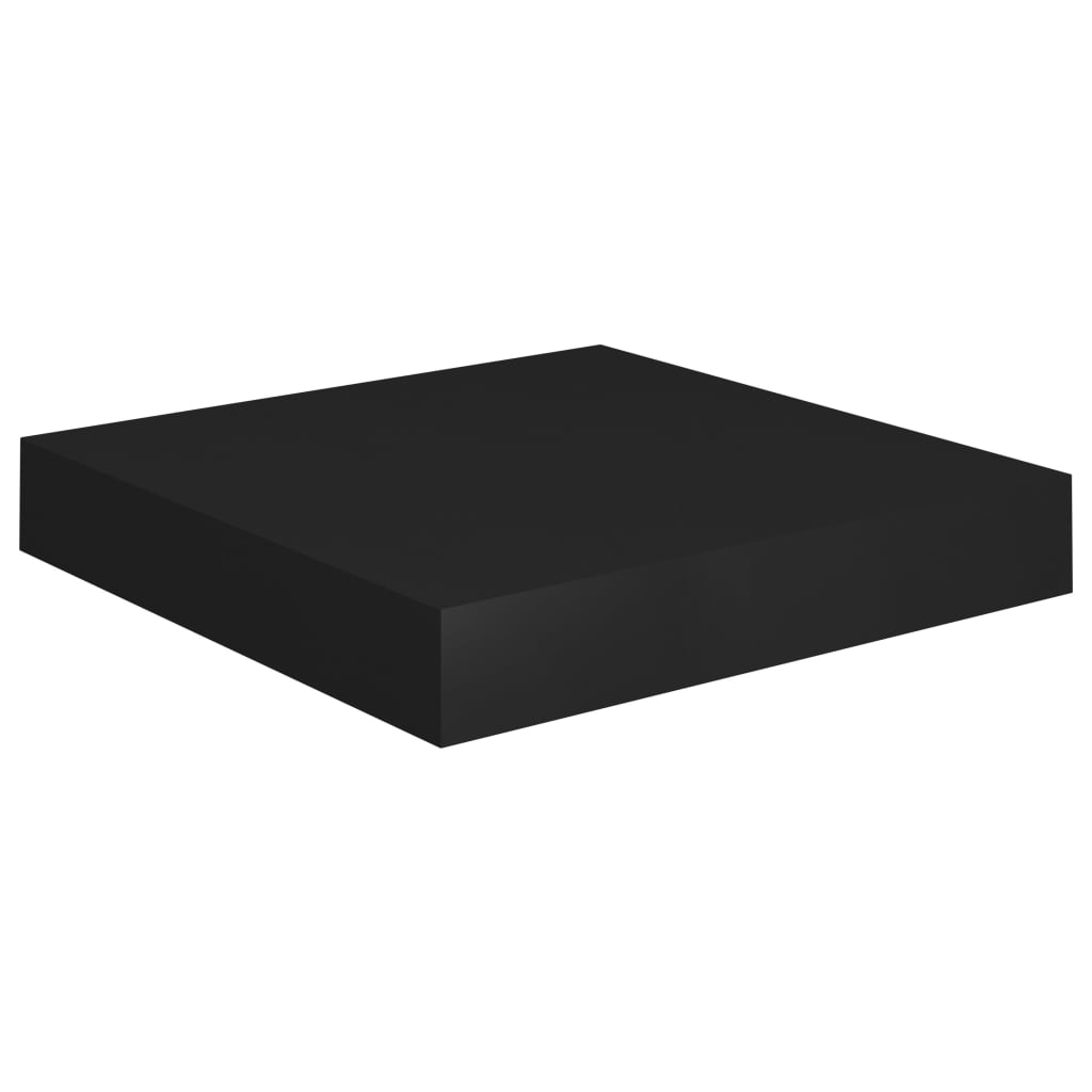 2er Set Schweberegal Schwarz 23x23,5x3,8 cm MDF Metall Wandregal