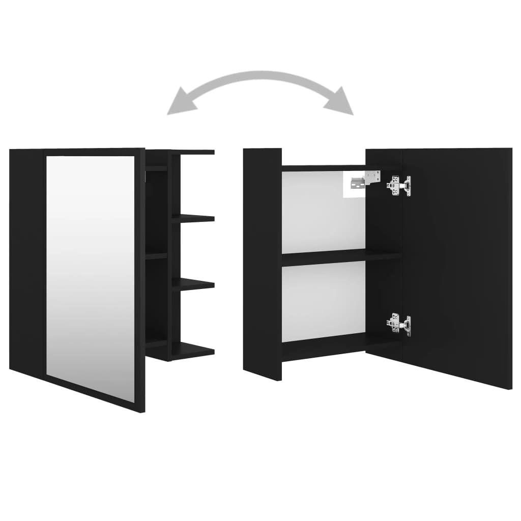 Badezimmerspiegelschrank Schwarz 62.5x20.5x64 cm Holzwerkstoff Stauraum modern