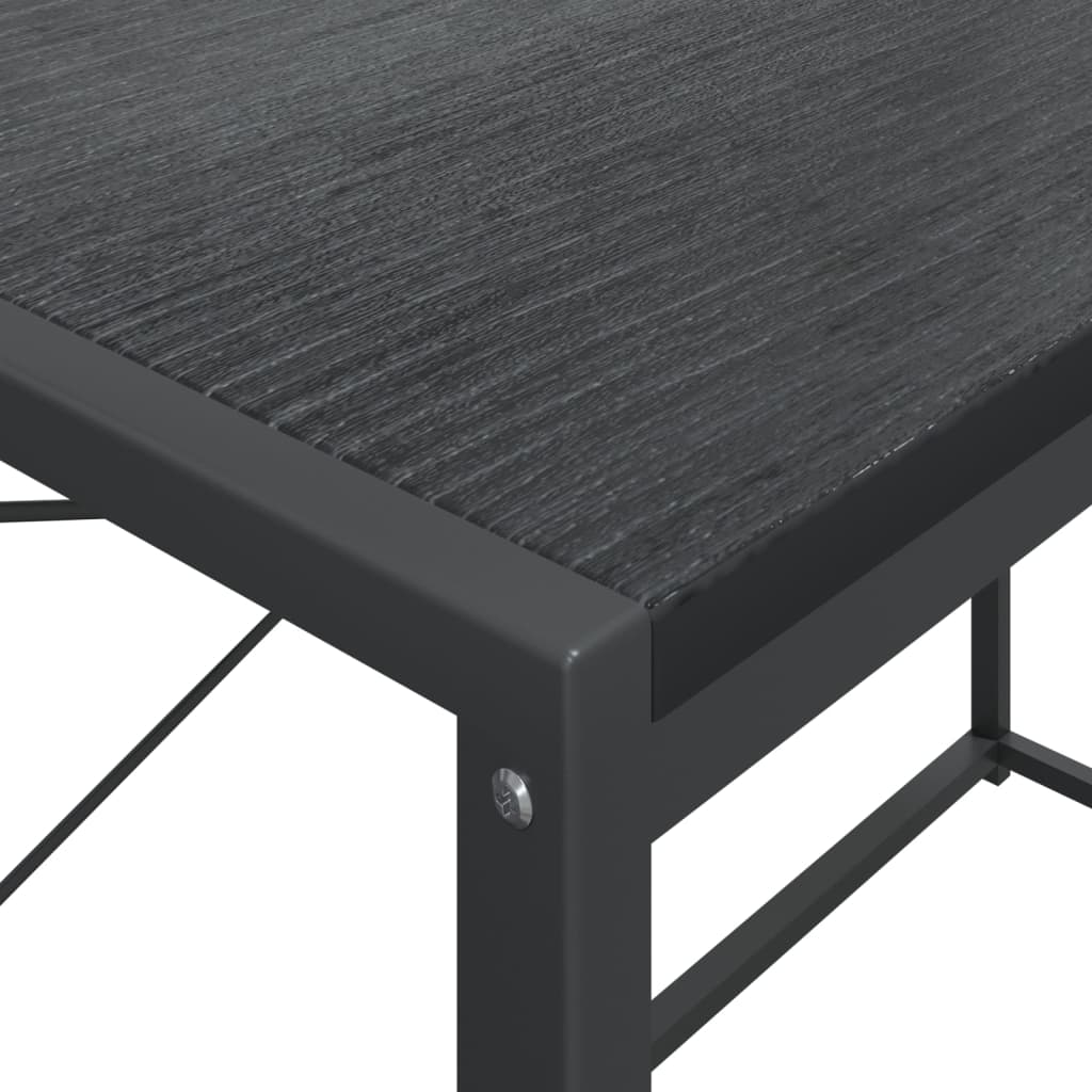 Computertisch Schwarz 110x60x138 cm Holz Metall Regal Schreibtisch