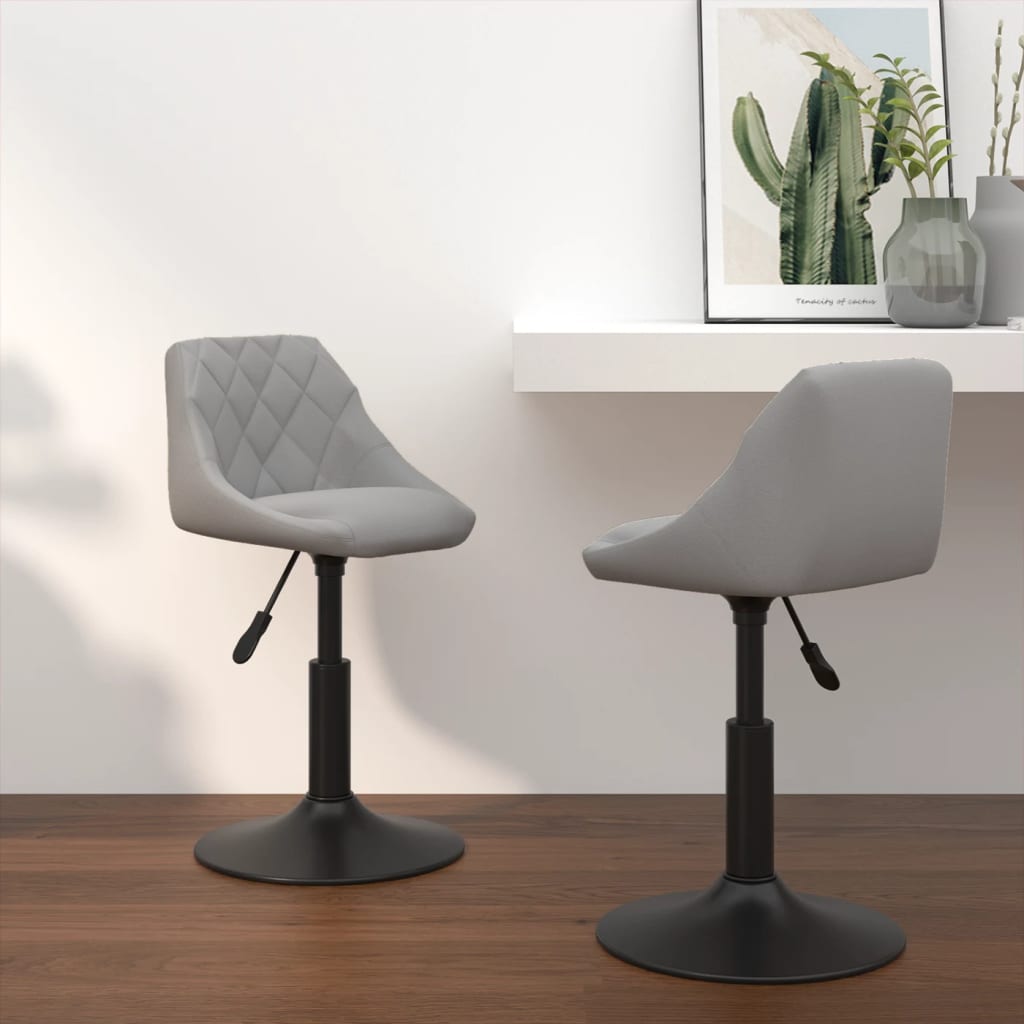 Drehbare Esszimmerstühle 2 Stk. hellgrauer Samt für modernes Esszimmer bequem Drehbare Esszimmerstühle 2 Stk. hellgrauer Samt für modernes Esszimmer bequem