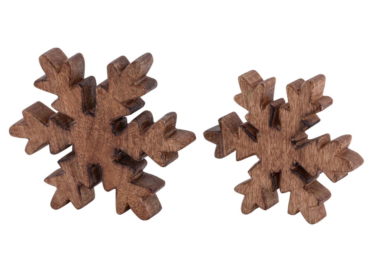Holzfiguren Schneeflocke 2er Set Dekofigur 18x18cm Weihnachtsdekoration Holzfiguren Schneeflocke 2er Set Dekofigur 18x18cm Weihnachtsdekoration