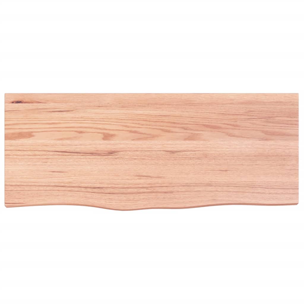 Wandregal Hellbraun 100x40x2 cm Massivholz Eiche Behandelt stabil und stilvoll