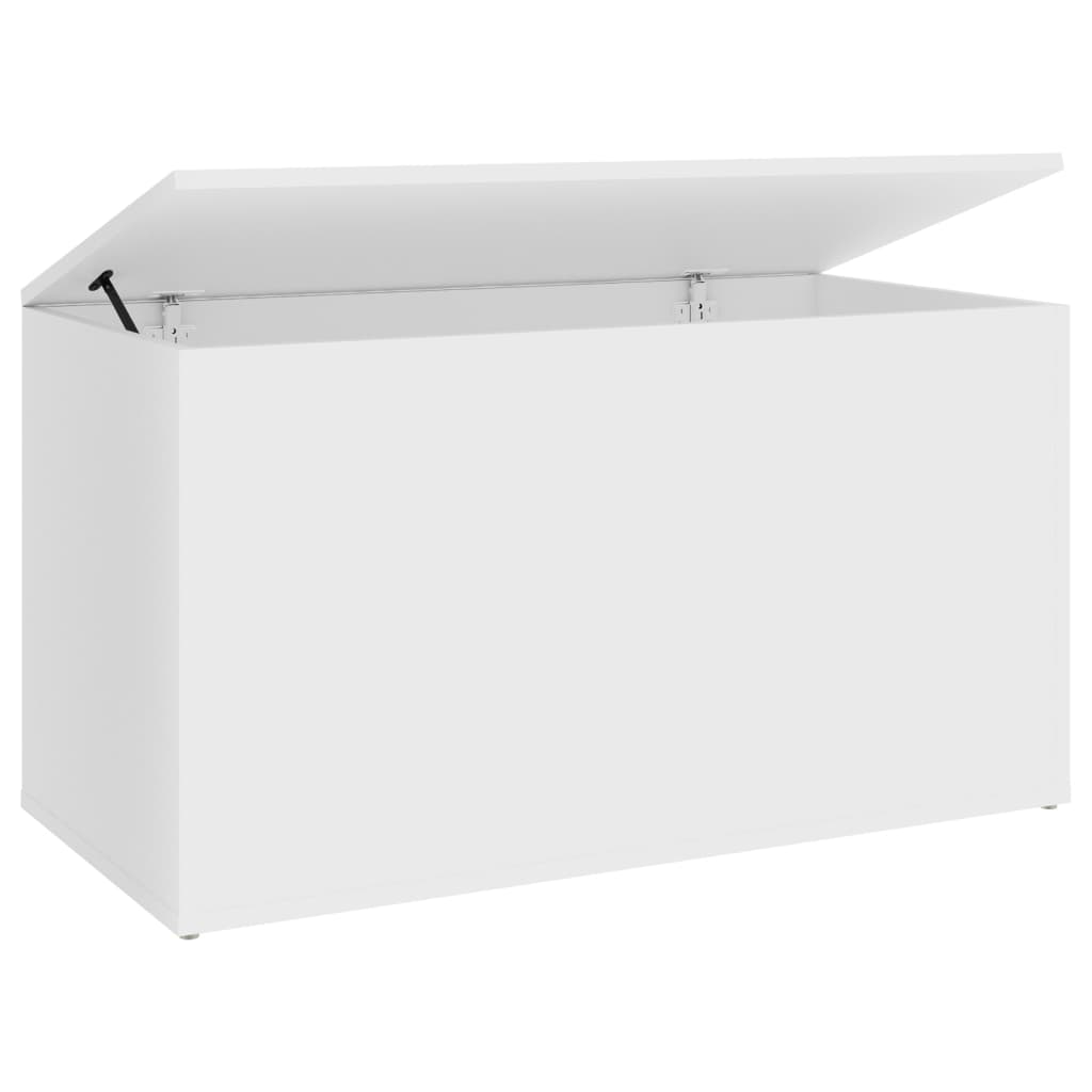 Trendige Aufbewahrungsbox Truhe Weiß Holzwerkstoff Stabil Stauraum 84x42x46cm