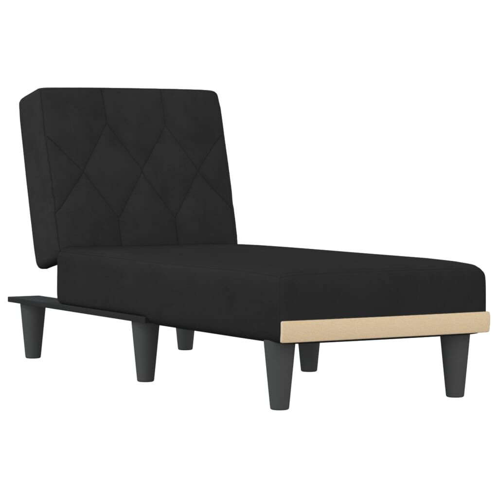 Chaiselongue mit schwarzem Samt edel und bequem für Schlaf oder Wohnzimmer