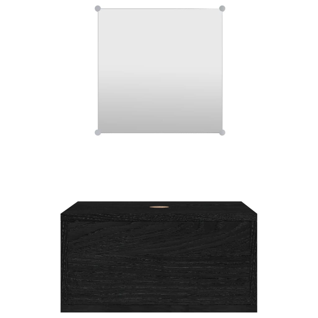 Badmöbel Set 2-teilig schwarz Holzwerkstoff ideal für jedes Badezimmer modern Badmöbel Set 2-teilig schwarz Holzwerkstoff ideal für jedes Badezimmer modern