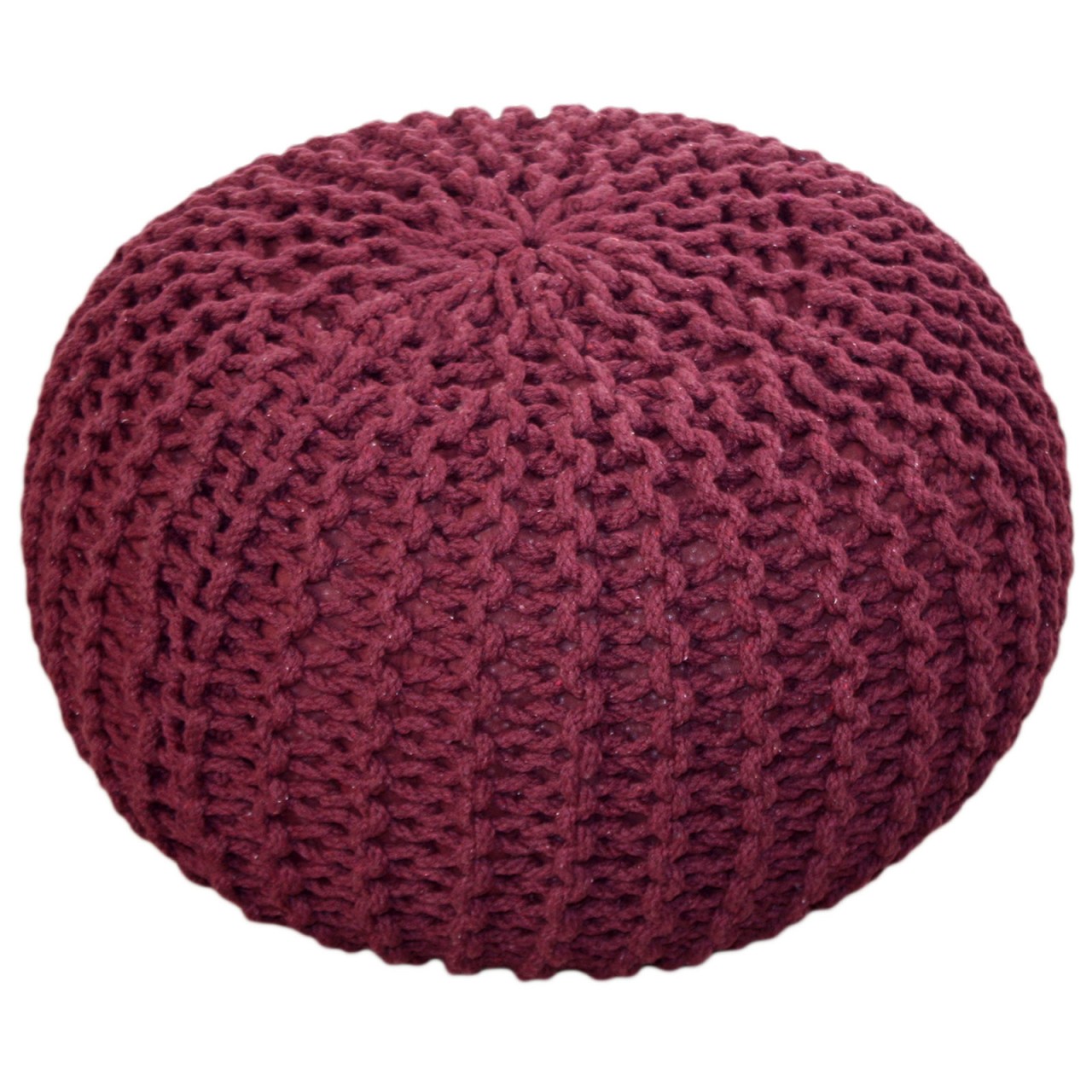 Pouf Ø 55 H 37 H 37 Strickhocker Sitzpouf Bodenkissen nachhaltig