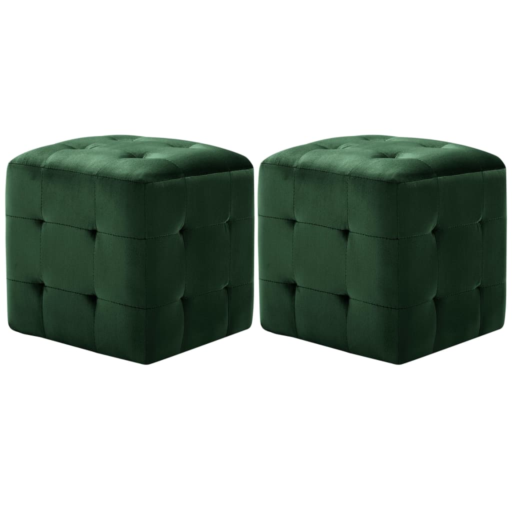 Nachttische 2er Set grün 30x30x30 cm Samtstoff Schlafzimmer elegant modern
