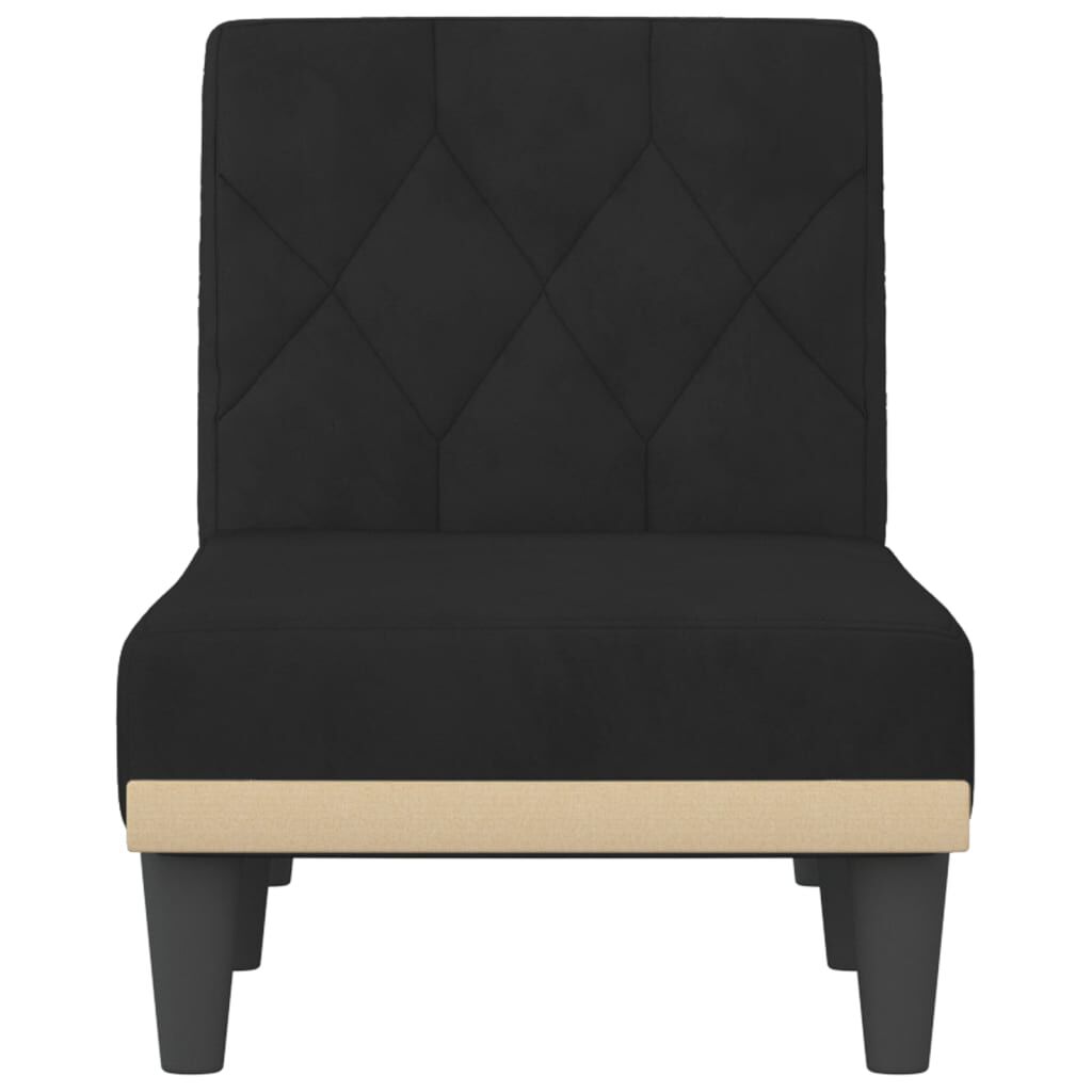 Chaiselongue mit schwarzem Samt edel und bequem für Schlaf oder Wohnzimmer