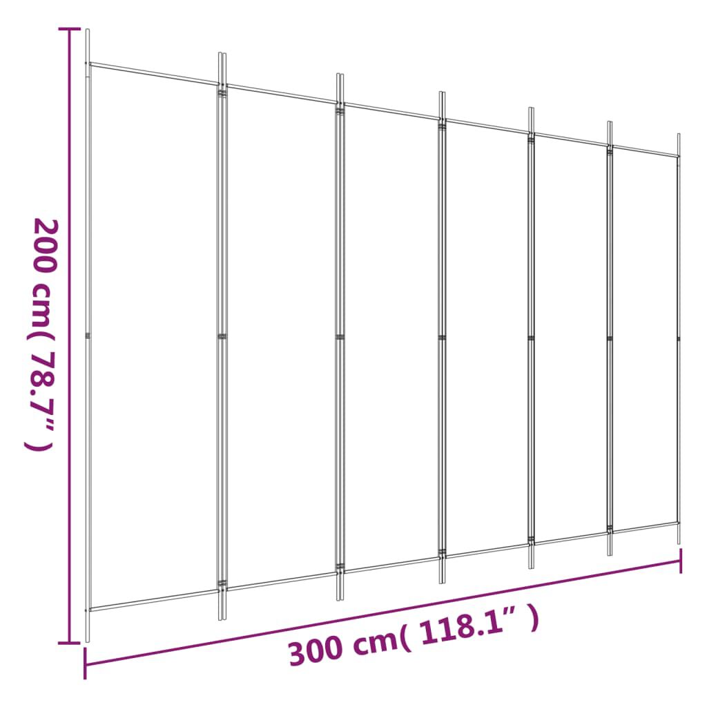 Paravent Anthrazit 300x200 cm Stoff