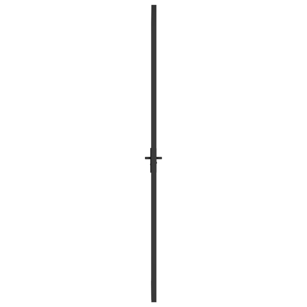 Innentür Tür 76x201,5 cm Schwarz ESG-Glas und Aluminium