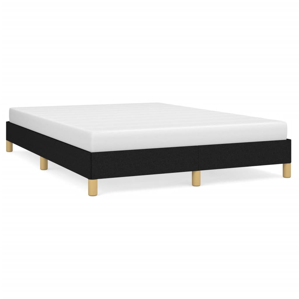 Bettgestell 140x190 cm Schwarz Weiches Stoffdesign für stilvolles Ambiente Bettgestell 140x190 cm Schwarz Weiches Stoffdesign für stilvolles Ambiente
