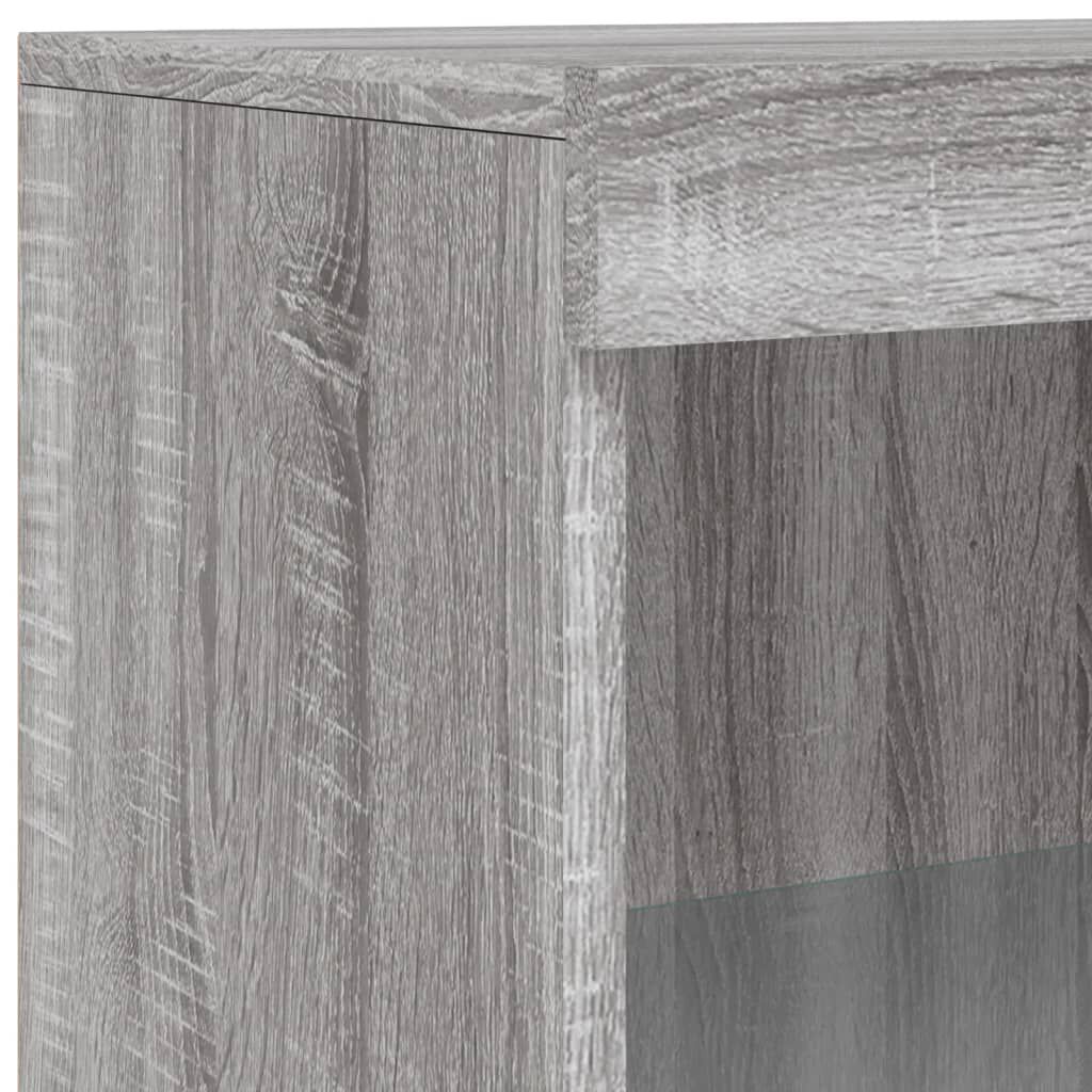 Sideboard Grau Sonoma 60x37x100 cm mit LED Beleuchtung modern gestaltet Sideboard Grau Sonoma 60x37x100 cm mit LED Beleuchtung modern gestaltet