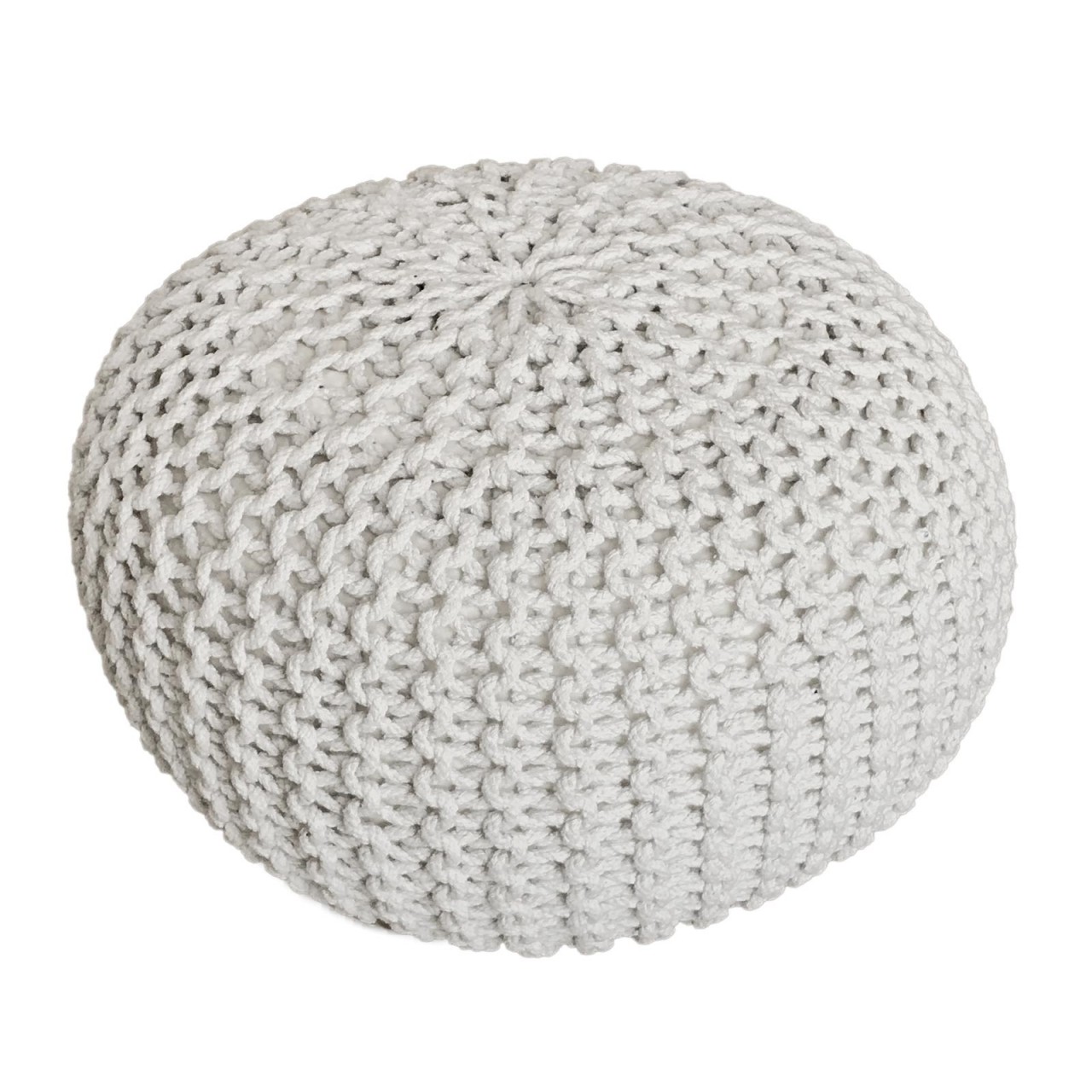 Pouf Ø 55 H 37 H 37 Strickhocker Sitzpouf Bodenkissen nachhaltig