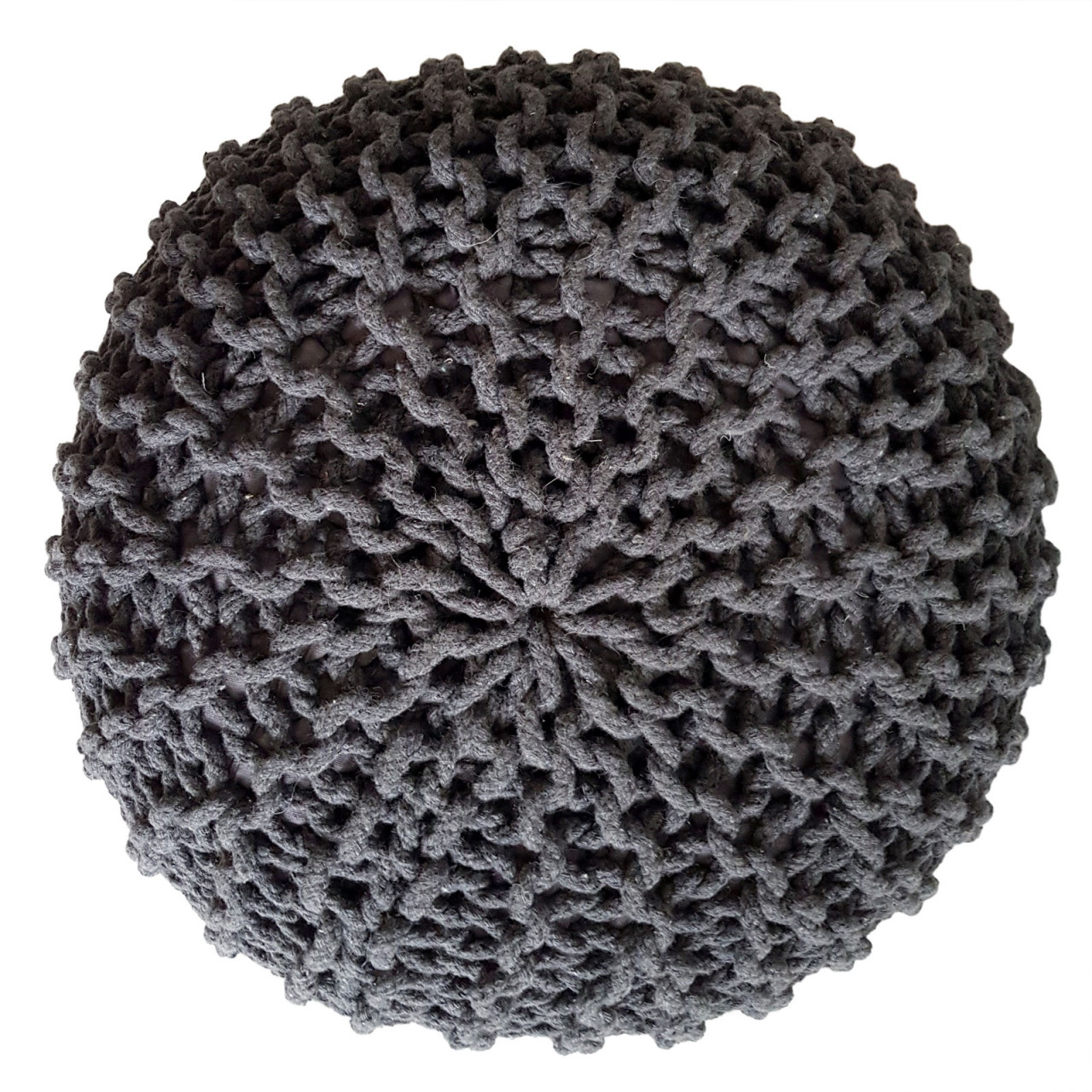 Strickhocker Pouf Ø 45 H 30 cm cm Sitzpouf Strick Bodenkissen Strickhocker Pouf Ø 45 H 30 cm cm Sitzpouf Strick Bodenkissen