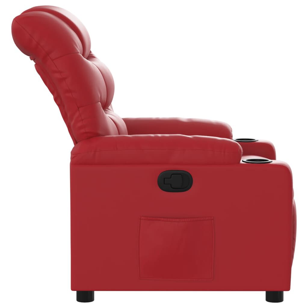 Relaxsessel aus Kunstleder in Rot stilvoll bequem ideal für Wohnzimmer Relaxsessel aus Kunstleder in Rot stilvoll bequem ideal für Wohnzimmer