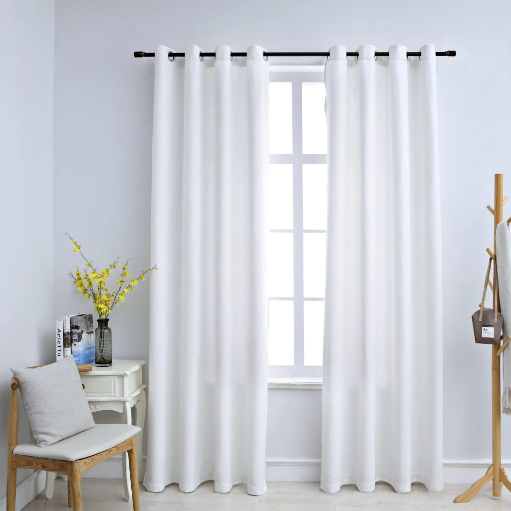 Verdunkelungsvorhänge Cremeweiß 140x175 cm, 2 Stück, mit Metallringen, blickdicht für Schlafzimmer und Wohnzimmer. Verdunkelungsvorhänge Cremeweiß 140x175 cm, 2 Stück, mit Metallringen, blickdicht für Schlafzimmer und Wohnzimmer.