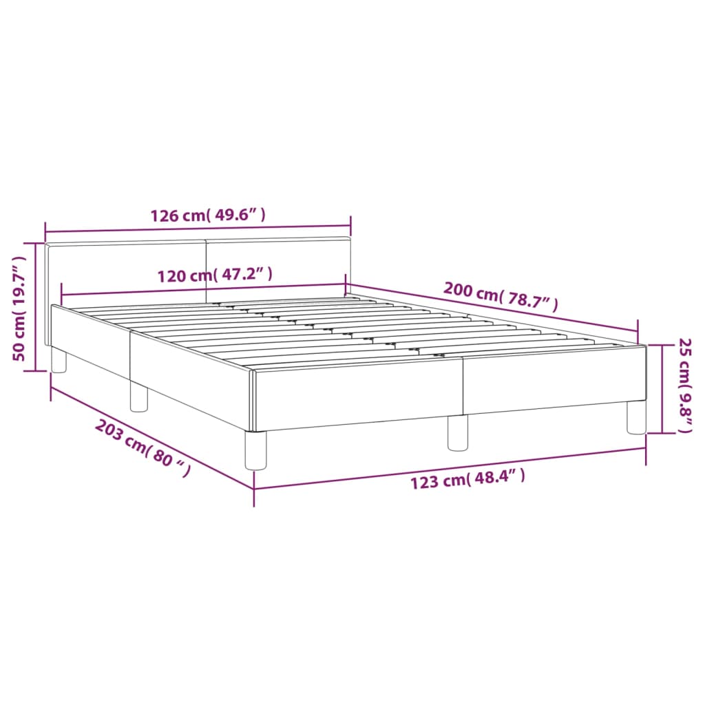 Bettgestell mit Kopfteil Schwarz 120x200 cm Samt Polsterbett modern Schlafzimmer