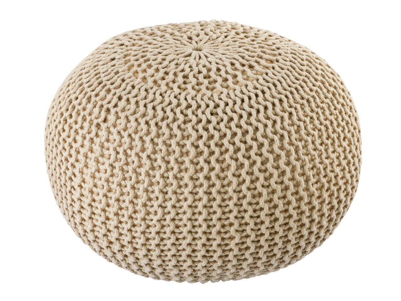 Sitzpouf ø55cm Pouf Strickhocker Strickpouf PREMIUM Innen Terrasse Pool Garten nachhaltig