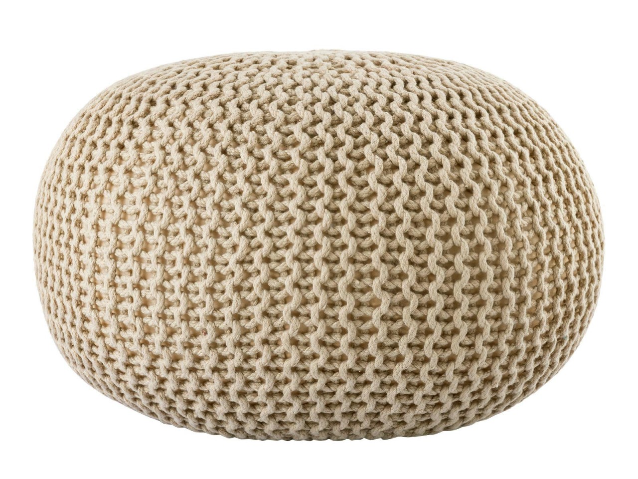 Sitzpouf ø55cm Pouf Strickhocker Strickpouf PREMIUM Innen Terrasse Pool Garten nachhaltig