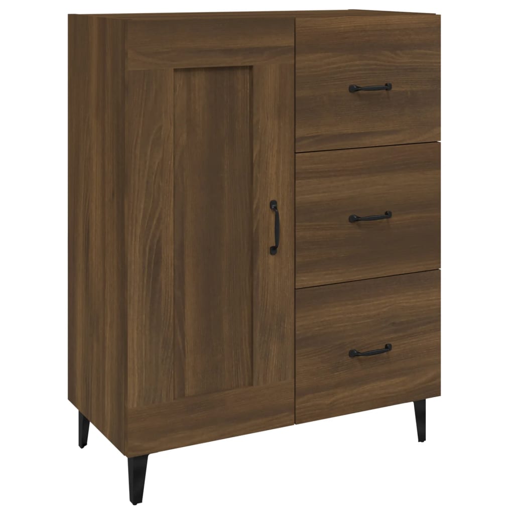 Sideboard Braune Eiche 69,5x34x90 cm Holzwerkstoff modern Stauraum Wohnzimmer