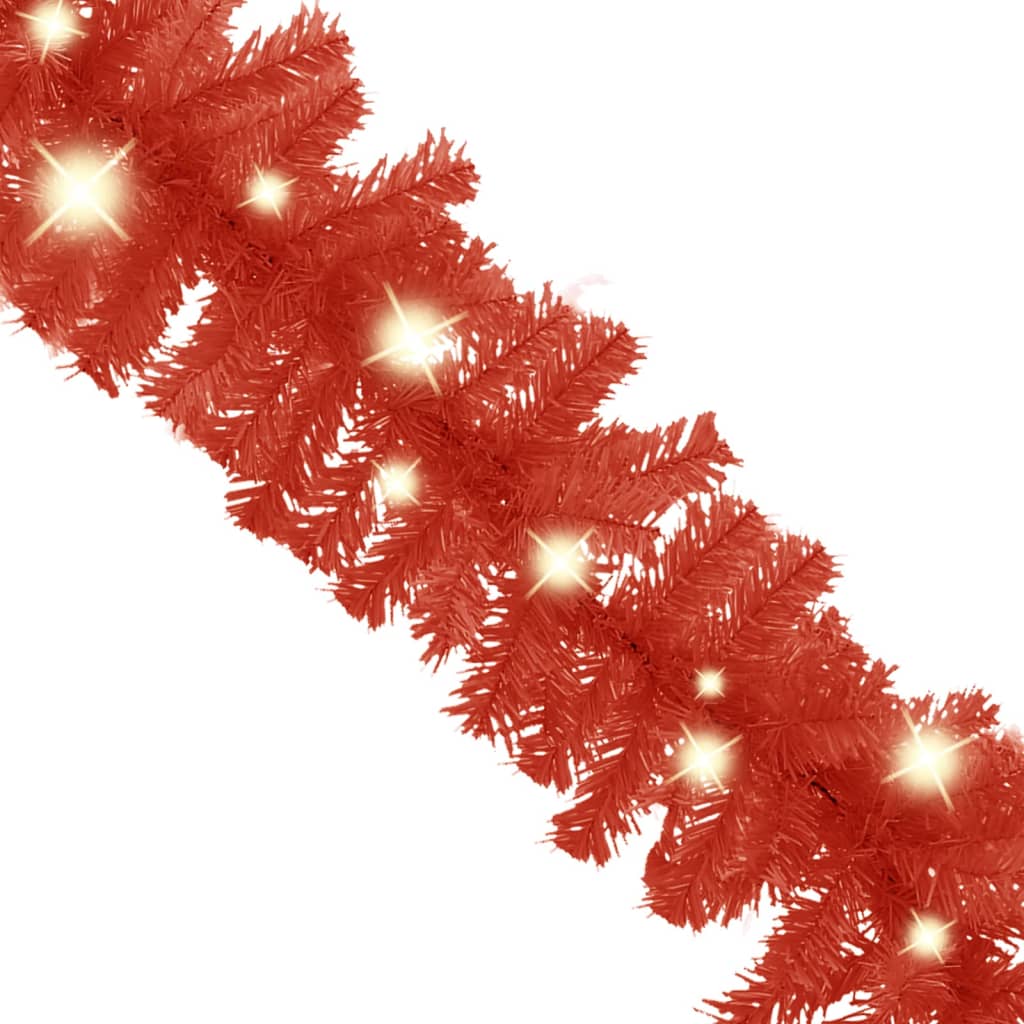 Weihnachtsgirlande Girlande Rot Deko mit LED Lichtern 20m länge Weihnachtsgirlande Girlande Rot Deko mit LED Lichtern 20m länge