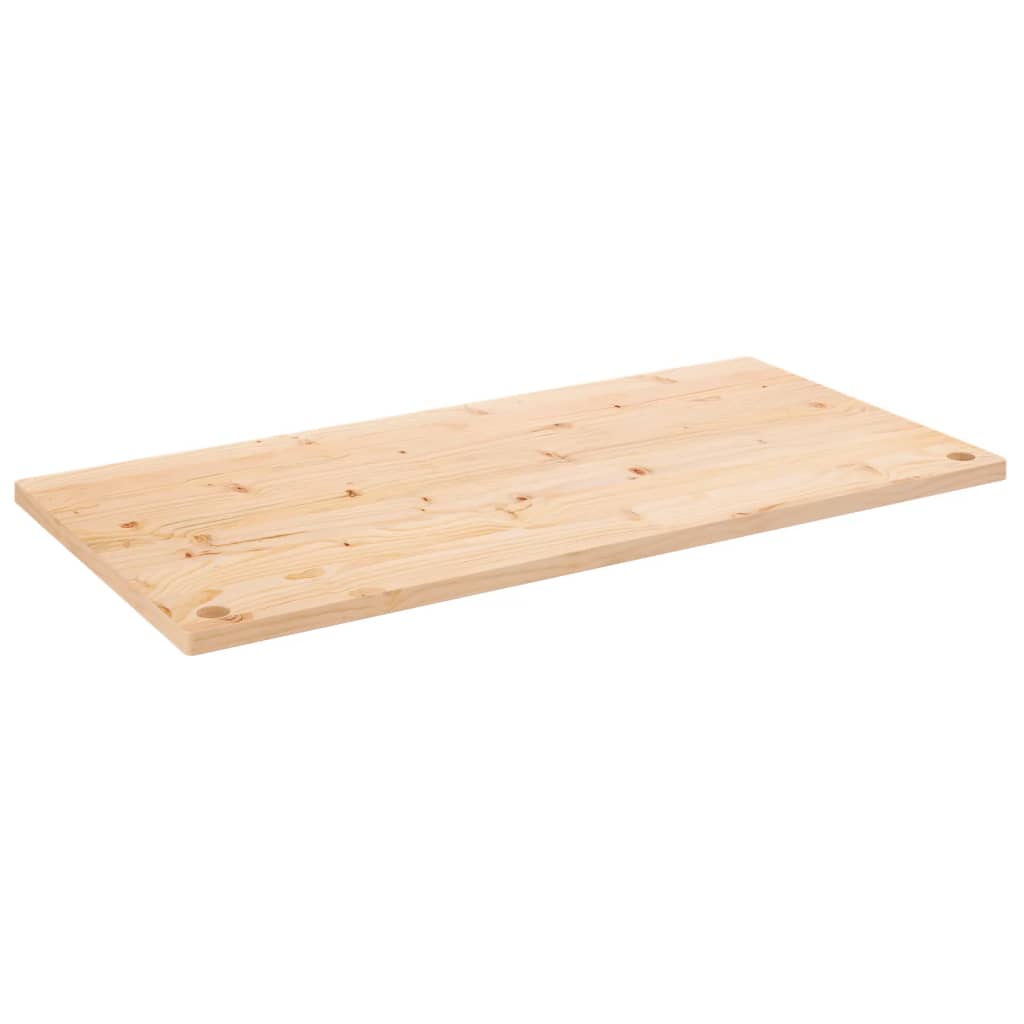 Tischplatte Holz Kiefer Massiv 110x55cm Unbehandelt Kabellöcher DIY Möbelbau