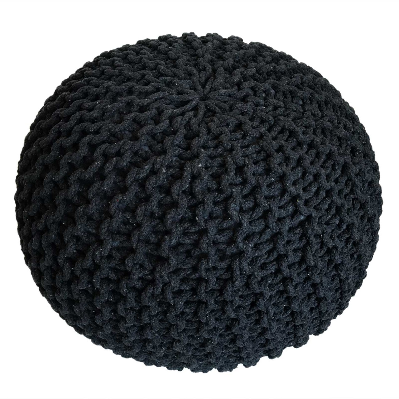 Pouf Set 3 Stück Ø 55 cm Bodenkissen Strickhocker Sitzhocker Sitzkissen Hocker nachhaltig Grobstrick