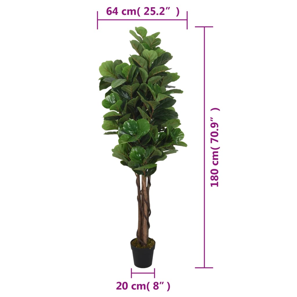 Feigenbaum Künstlich 232 Blätter 180 cm Grün realistisch Deko Pflanze Indoor