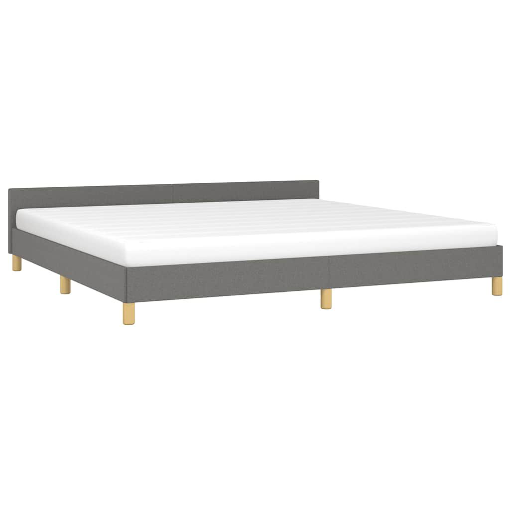 Bettgestell 200x200 cm Dunkelgrau Stoff ohne Matratze modern gestaltet Bettgestell 200x200 cm Dunkelgrau Stoff ohne Matratze modern gestaltet