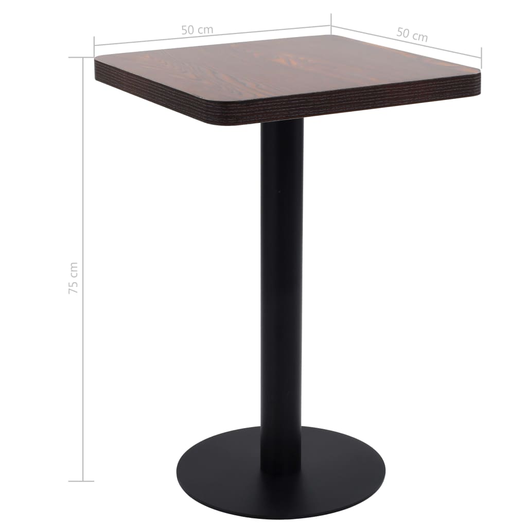 Bistrotisch MDF Dunkelbraun 50x50 cm Tisch