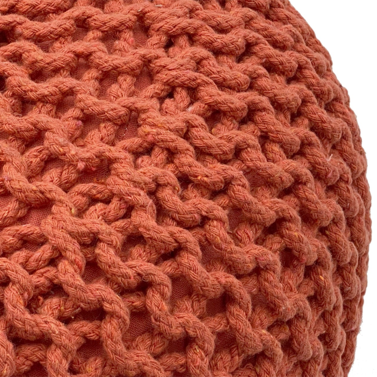 Pouf Ø 55 H 37 H 37 Strickhocker Sitzpouf Bodenkissen nachhaltig