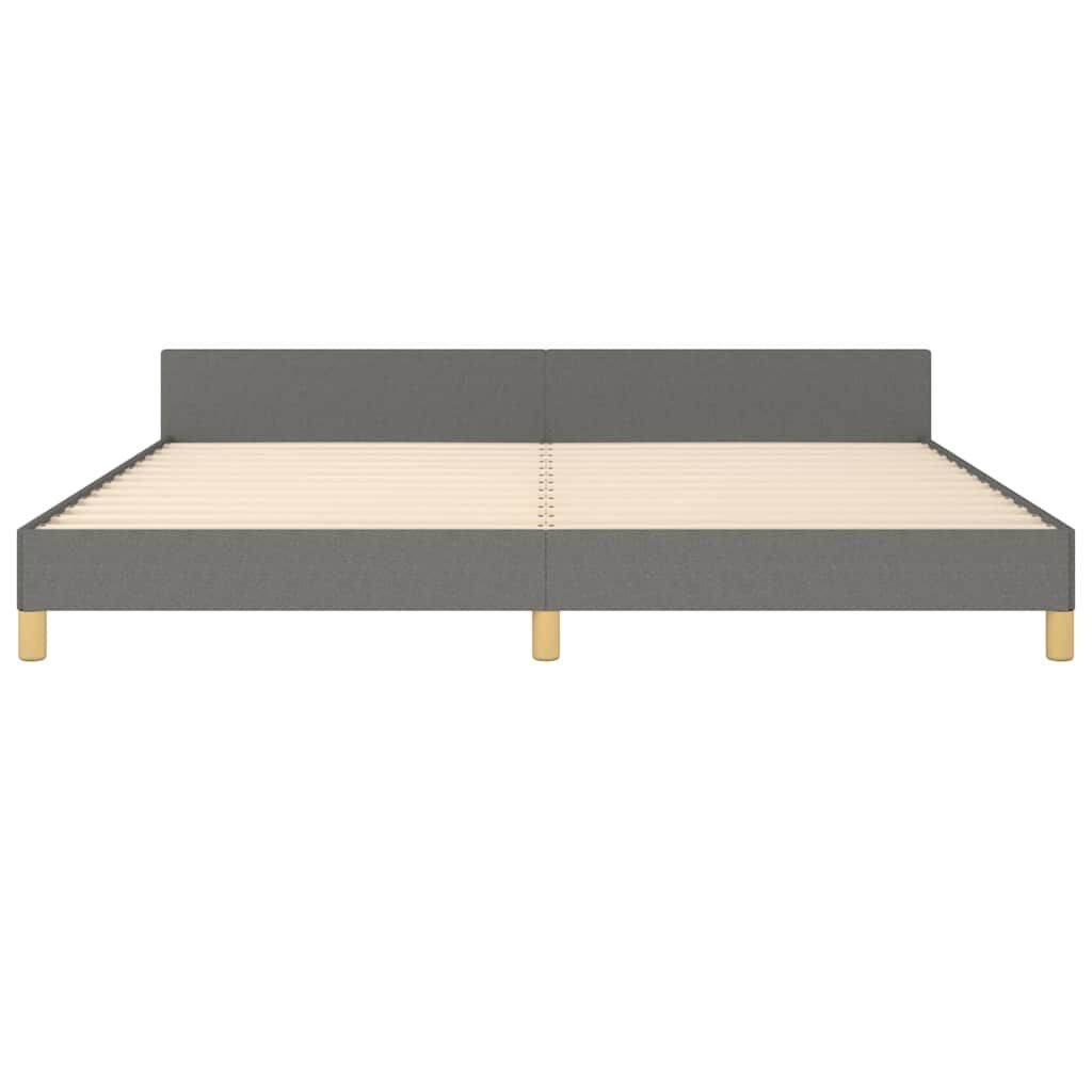 Bettgestell 200x200 cm Dunkelgrau Stoff ohne Matratze modern gestaltet Bettgestell 200x200 cm Dunkelgrau Stoff ohne Matratze modern gestaltet