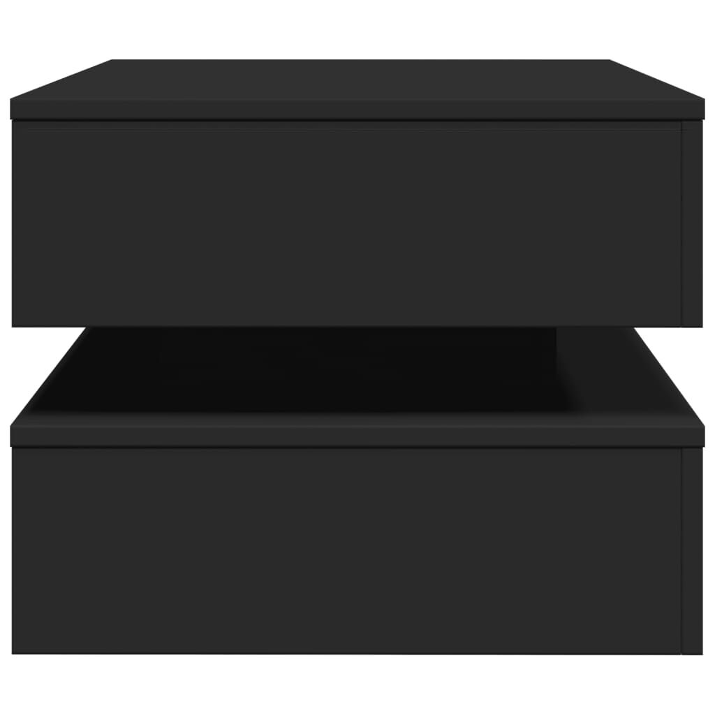 Couchtisch Wohnzimmertisch Schwarz 90x50x40 cm mit LED Beleuchtung modern Couchtisch Wohnzimmertisch Schwarz 90x50x40 cm mit LED Beleuchtung modern