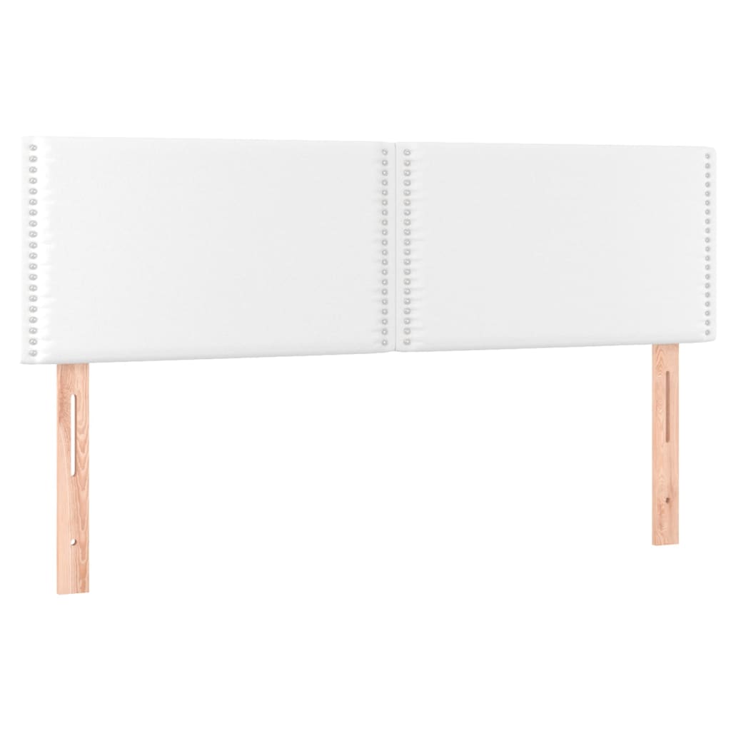 Kopfteile Bett 2er Set Weiß 72x5x78/88 cm Kunstleder für modernes Schlafzimmer Kopfteile Bett 2er Set Weiß 72x5x78/88 cm Kunstleder für modernes Schlafzimmer