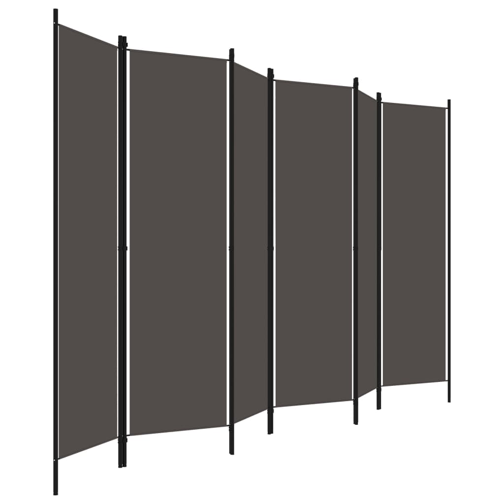 Raumtrenner Paravent 6-teilig Anthrazit 300x180cm Privatsphäre Modern Blickdicht