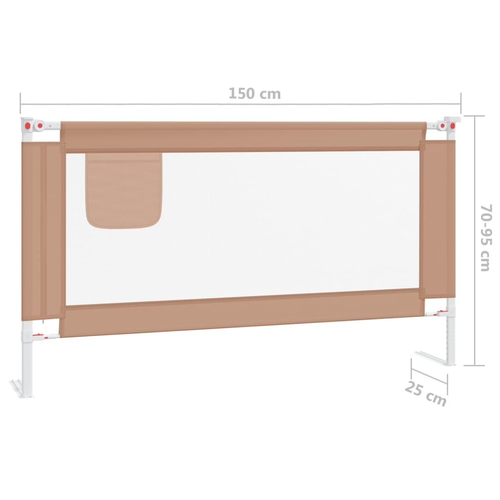 Kleinkind Sicherheitsbettgitter Dunkelgrau 150x25cm Stoff