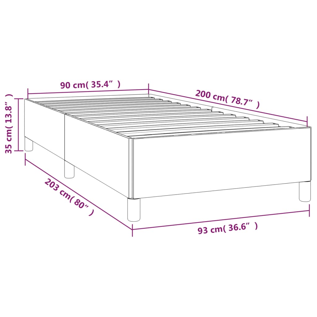 Bettgestell Dunkelgrau 90x200 cm ohne Matratze Stilvoll Stabil Funktional Bettgestell Dunkelgrau 90x200 cm ohne Matratze Stilvoll Stabil Funktional