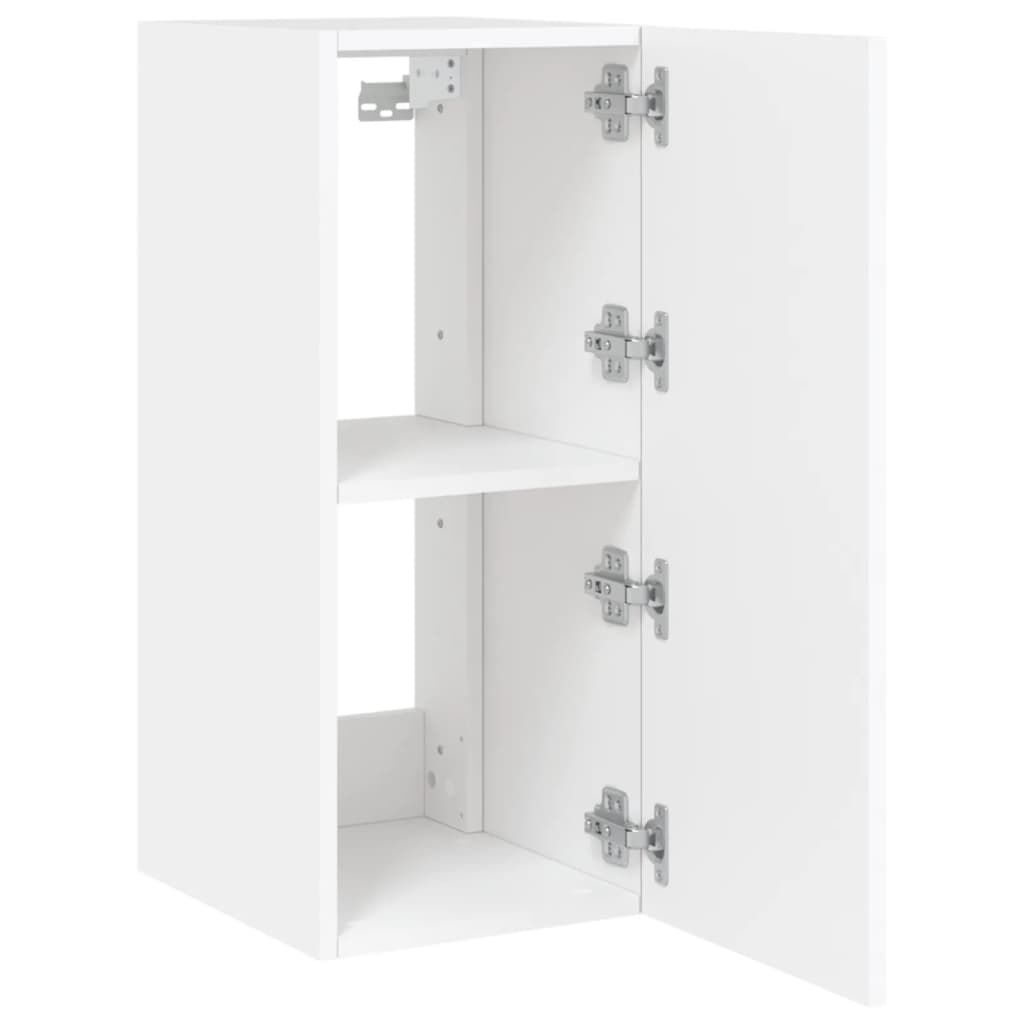 TV-Wandschränke mit LED-Leuchten 2 Stk. Weiß 30,5x35x70 cm