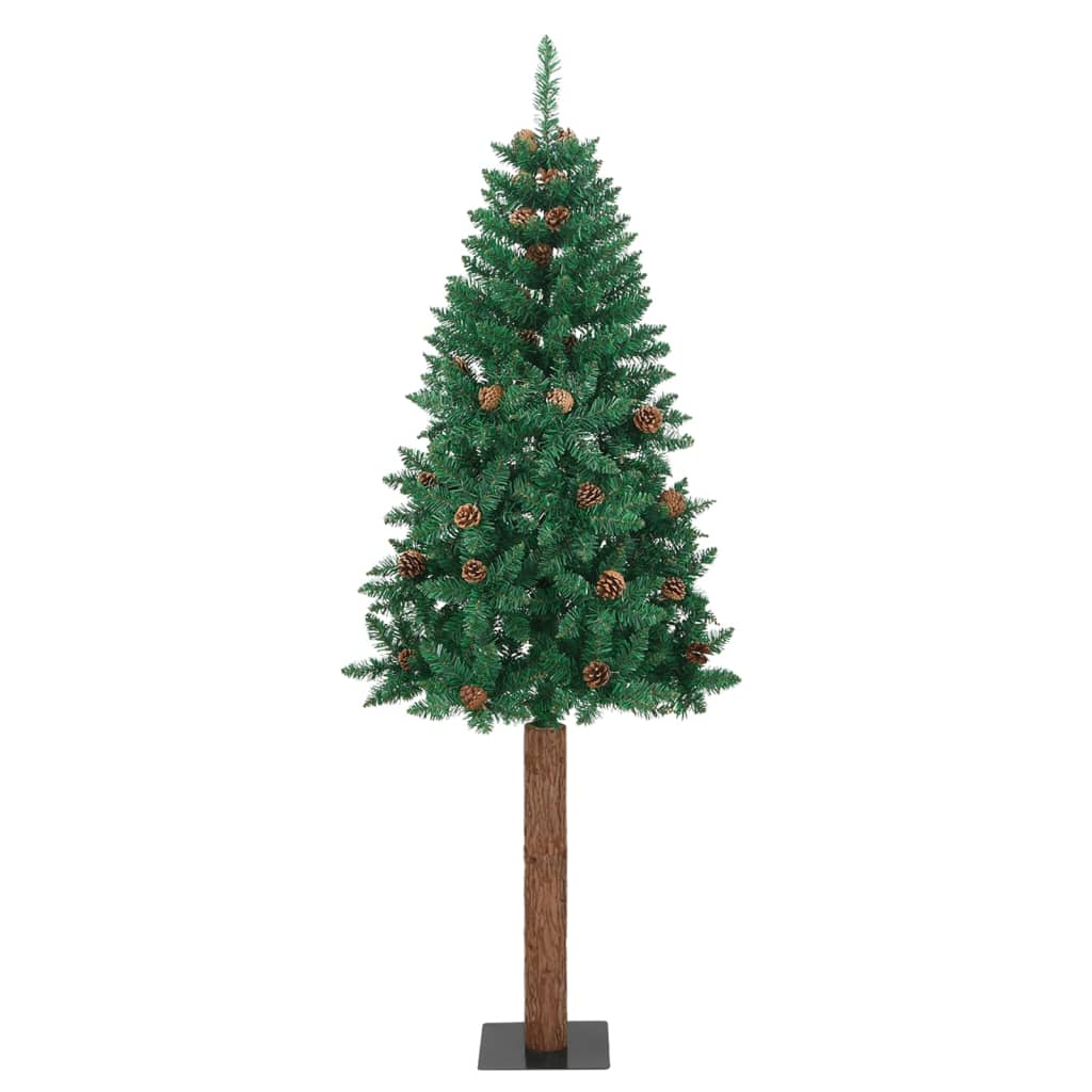 Künstlicher Weihnachtsbaum mit Echtholz, Zapfen Grün 180cm Baum Naturgetreu Künstlicher Weihnachtsbaum mit Echtholz, Zapfen Grün 180cm Baum Naturgetreu