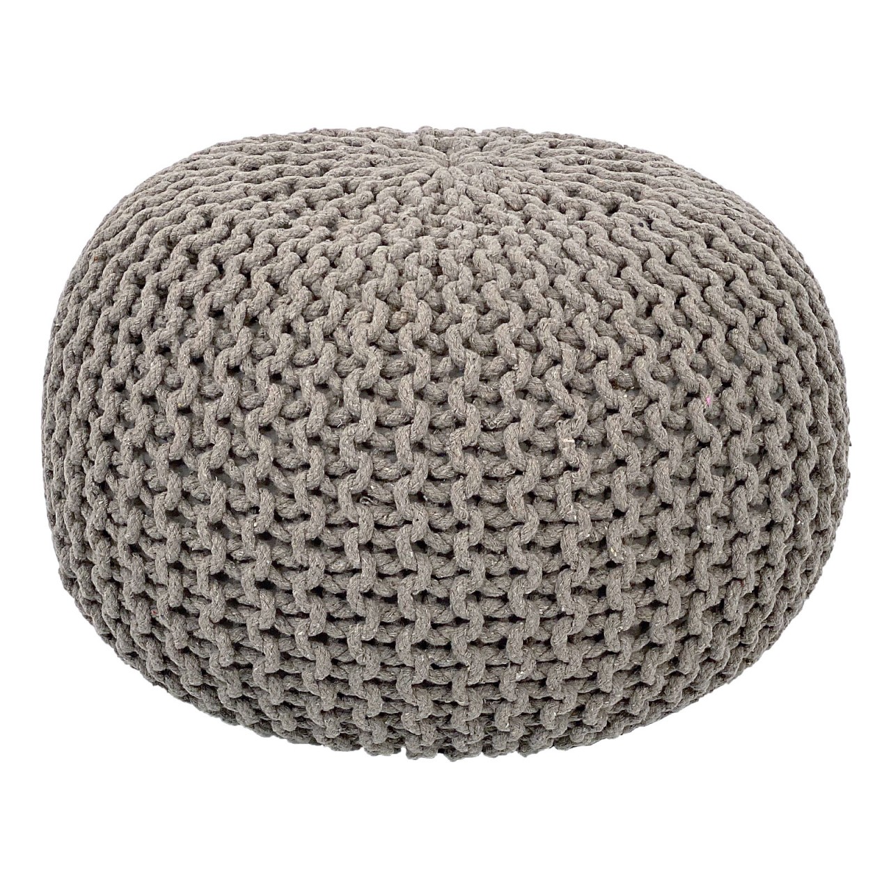 Pouf Set 3 Stück Ø 55 cm Bodenkissen Strickhocker Sitzhocker Sitzkissen Hocker nachhaltig Grobstrick