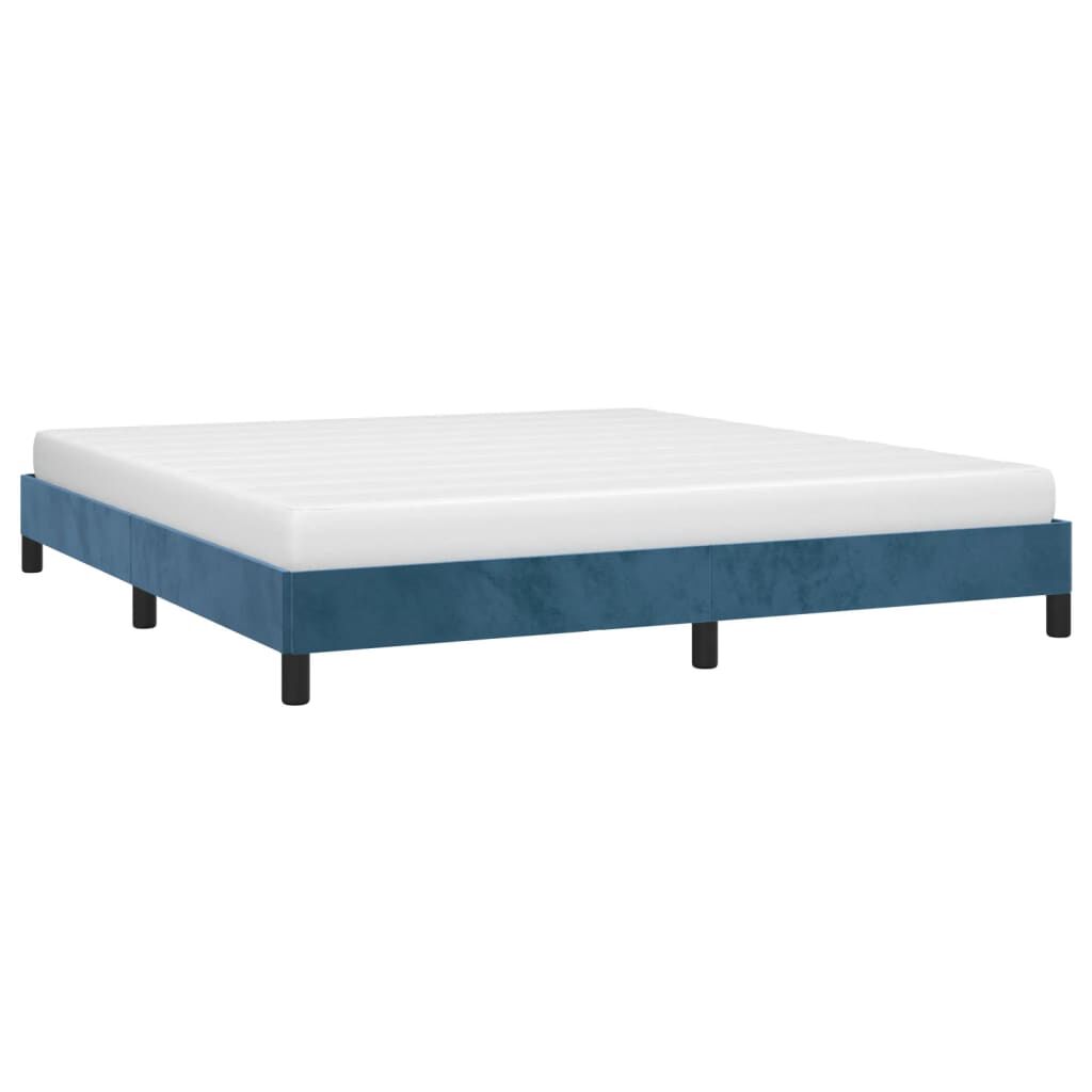 Bettgestell Dunkelblau 180x200 cm aus Samt ohne Matratze elegant gepolstert Bettgestell Dunkelblau 180x200 cm aus Samt ohne Matratze elegant gepolstert