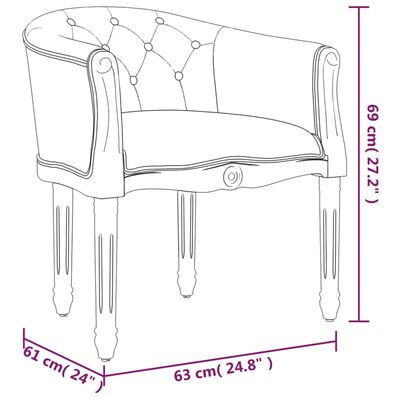 Lesesessel Esszimmerstuhl Relaxstuhl  Samt Schwarz 63x61x69cm Französisch Stil