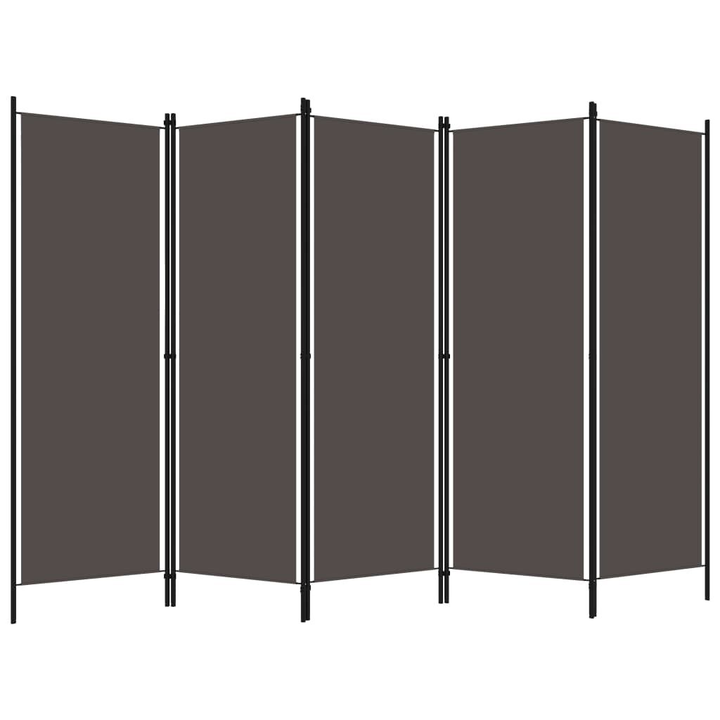 Raumteiler Paravent 5 teilig Anthrazit 250x180 cm für flexible Raumgestaltung
