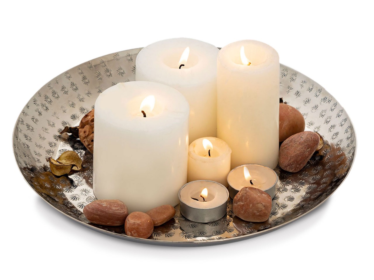 Dekotablett ø 28 cm rund gold o. silber Deko Tablett Serviertablett Metall Kerzentablett Dekotablett ø 28 cm rund gold o. silber Deko Tablett Serviertablett Metall Kerzentablett